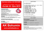 Otevřený přebor AKB a VC Bohumína bude 22. října!